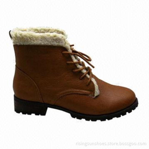 Women's dress boots, short ankle style with fur edge, superior quality material with trendy design